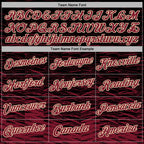 Custom Stitched Black Crimson-Cream 3D Pattern Design Line Sports Pullover Sweatshirt Hoodie