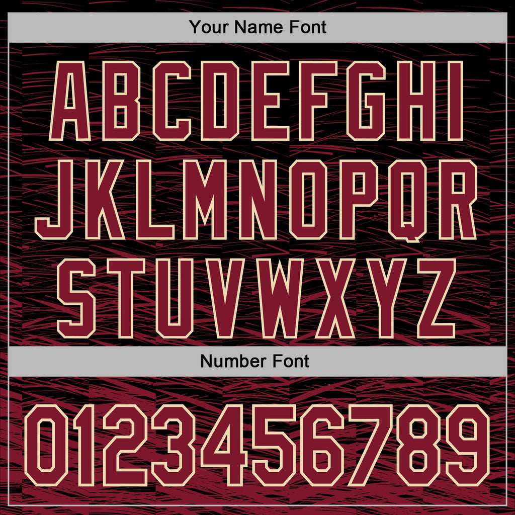 Custom Stitched Black Crimson-Cream 3D Pattern Design Line Sports Pullover Sweatshirt Hoodie