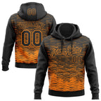 Custom Stitched Black Bay Orange 3D Pattern Design Line Sports Pullover Sweatshirt Hoodie