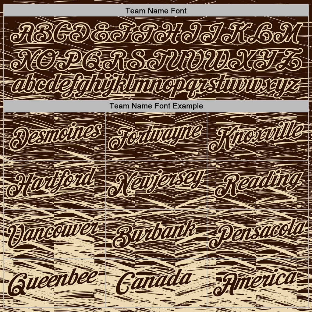 Custom Stitched Brown Cream 3D Pattern Design Line Sports Pullover Sweatshirt Hoodie