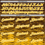 Custom Stitched Brown Gold-White 3D Pattern Design Line Sports Pullover Sweatshirt Hoodie