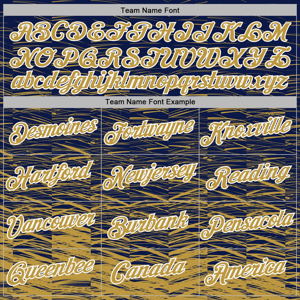 Custom Stitched Navy Old Gold-White 3D Pattern Design Line Sports Pullover Sweatshirt Hoodie