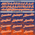 Custom Stitched Royal Orange-White 3D Pattern Design Line Sports Pullover Sweatshirt Hoodie