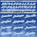 Custom Stitched Royal Light Blue-White 3D Pattern Design Line Sports Pullover Sweatshirt Hoodie