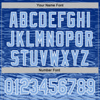 Custom Stitched Royal Light Blue-White 3D Pattern Design Line Sports Pullover Sweatshirt Hoodie