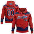 Custom Stitched Red Navy-White 3D Pattern Design Fragment Sports Pullover Sweatshirt Hoodie