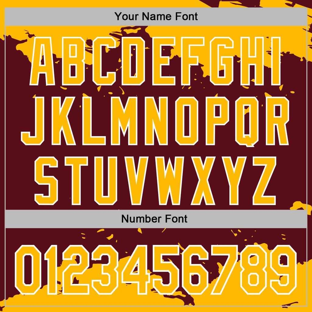 Custom Stitched Burgundy Gold-White 3D Pattern Design Fragment Sports Pullover Sweatshirt Hoodie
