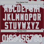 Custom Stitched Burgundy Gray-White 3D Pattern Design Fragment Sports Pullover Sweatshirt Hoodie
