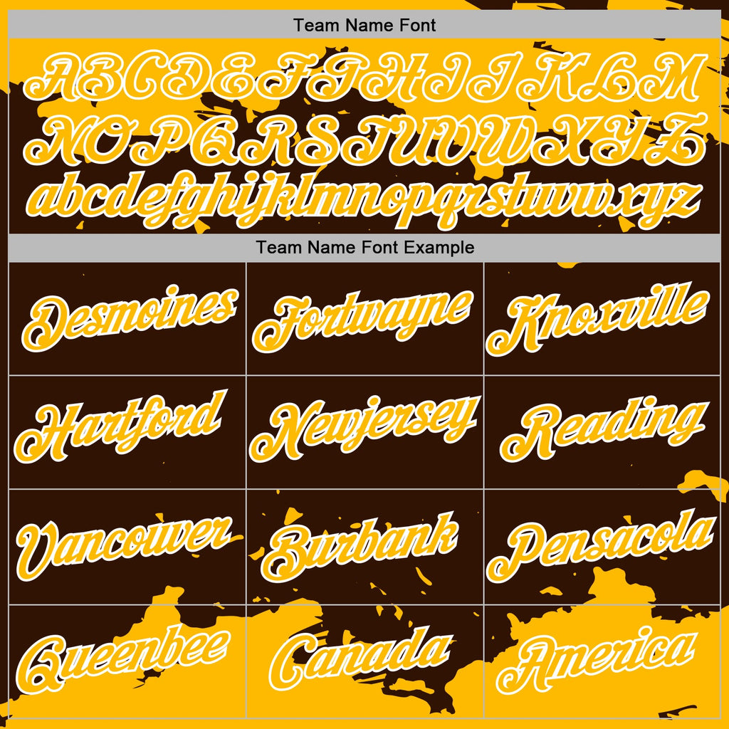 Custom Stitched Brown Gold-White 3D Pattern Design Fragment Sports Pullover Sweatshirt Hoodie