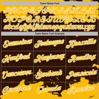 Custom Stitched Brown Gold-White 3D Pattern Design Fragment Sports Pullover Sweatshirt Hoodie