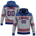Custom Gray US Navy Blue-Red 3D Pattern Design Game Day Columbus Inspired Sports Pullover Sweatshirt Hoodie