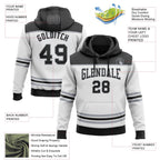 Custom White Black-Gray 3D Pattern Design Game Day Los Angeles Inspired Sports Pullover Sweatshirt Hoodie