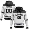 Custom White Black-Gray 3D Pattern Design Game Day Los Angeles Inspired Sports Pullover Sweatshirt Hoodie