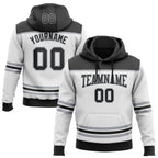 Custom White Black-Gray 3D Pattern Design Game Day Los Angeles Inspired Sports Pullover Sweatshirt Hoodie