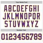 Custom White Purple-Yellow 3D Pattern Design Game Day Los Angeles Inspired Sports Pullover Sweatshirt Hoodie