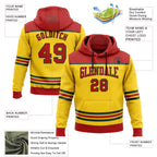 Custom Yellow Red-Green 3D Pattern Design Game Day Minnesota Inspired Sports Pullover Sweatshirt Hoodie