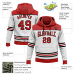 Custom White Red-Black 3D Pattern Design Game Day New Jersey Inspired Sports Pullover Sweatshirt Hoodie