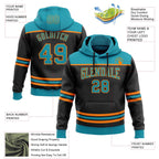 Custom Black Teal-Bay Orange 3D Pattern Design Game Day San Jose Inspired Sports Pullover Sweatshirt Hoodie