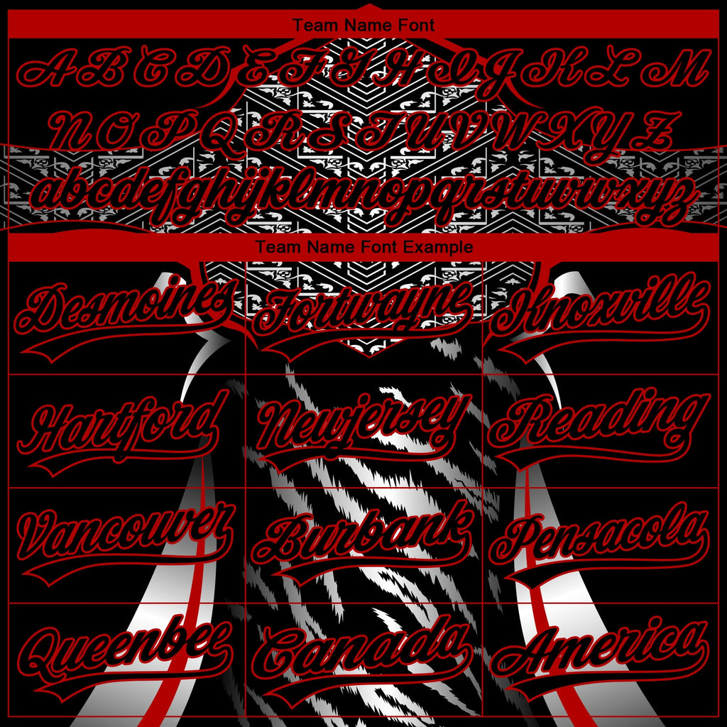 Custom Stitched Black Red-White 3D Pattern Design E-sports Pullover Sweatshirt Hoodie
