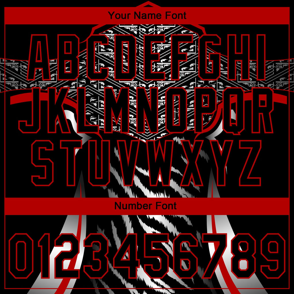 Custom Stitched Black Red-White 3D Pattern Design E-sports Pullover Sweatshirt Hoodie