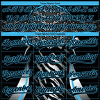 Custom Stitched Black Sky Blue-White 3D Pattern Design E-sports Pullover Sweatshirt Hoodie