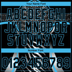 Custom Stitched Black Sky Blue-White 3D Pattern Design E-sports Pullover Sweatshirt Hoodie