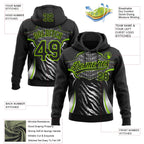 Custom Stitched Black Neon Green-White 3D Pattern Design E-sports Pullover Sweatshirt Hoodie
