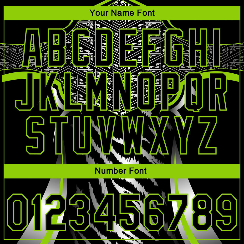 Custom Stitched Black Neon Green-White 3D Pattern Design E-sports Pullover Sweatshirt Hoodie