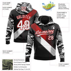 Custom Stitched Black White-Red 3D Pattern Design E-sports Pullover Sweatshirt Hoodie