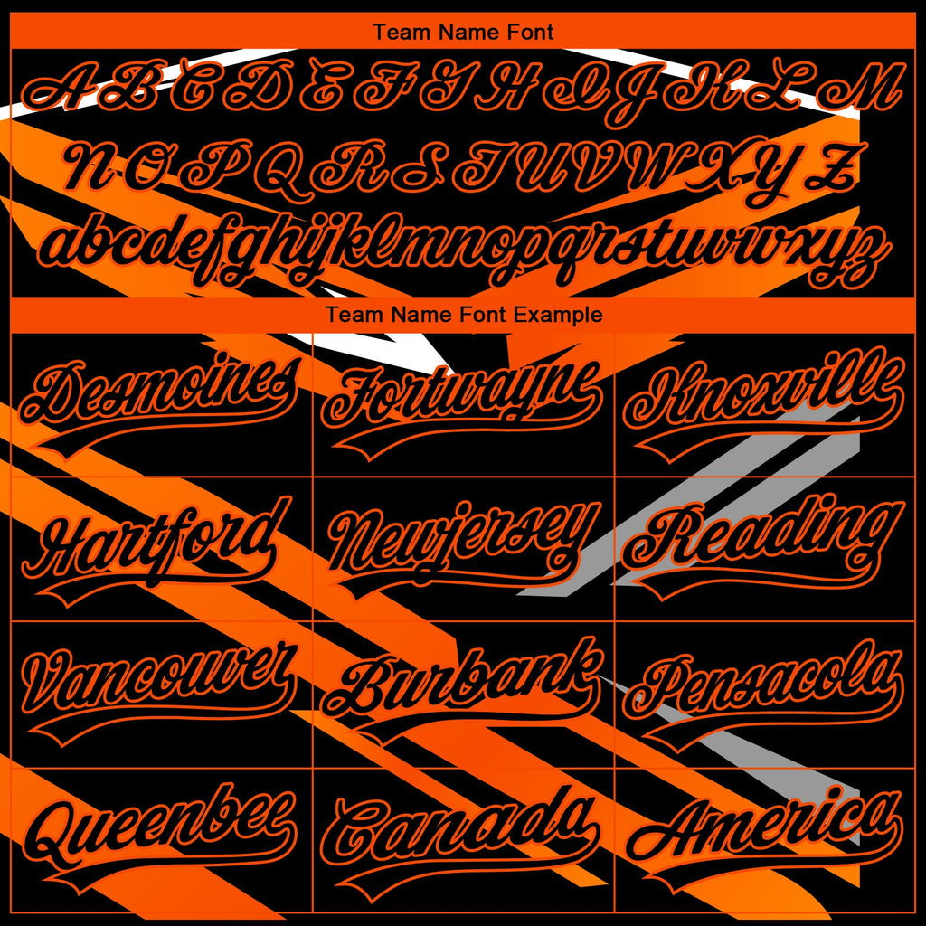 Custom Stitched Black Orange-White 3D Pattern Design E-sports Pullover Sweatshirt Hoodie