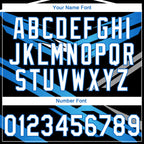 Custom Stitched Black White-Sky Blue 3D Pattern Design E-sports Pullover Sweatshirt Hoodie
