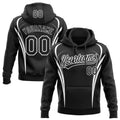 Custom Stitched Black White 3D Pattern Design E-sports Pullover Sweatshirt Hoodie