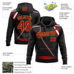 Custom Stitched Black Red Old Gold-White 3D Pattern Design E-sports Pullover Sweatshirt Hoodie