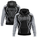 Custom Stitched Black Gray 3D Pattern Design E-sports Pullover Sweatshirt Hoodie