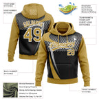Custom Stitched Old Gold Black-White 3D Pattern Design E-sports Pullover Sweatshirt Hoodie