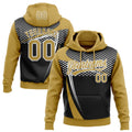 Custom Stitched Old Gold Black-White 3D Pattern Design E-sports Pullover Sweatshirt Hoodie