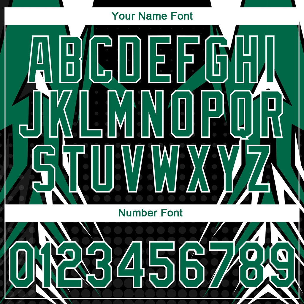 Custom Stitched Kelly Green Black-White 3D Pattern Design E-sports Pullover Sweatshirt Hoodie