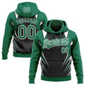 Custom Stitched Kelly Green Black-White 3D Pattern Design E-sports Pullover Sweatshirt Hoodie