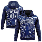 Custom Stitched Navy Royal-White 3D Pattern Design Religion Jesus Christ Pullover Sweatshirt Hoodie