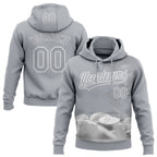 Custom Stitched Gray White 3D Pattern Design Religion Jesus Christ Pullover Sweatshirt Hoodie