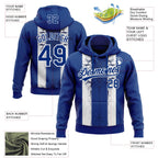 Custom Stitched Royal White 3D Pattern Design Retro Medieval Pullover Sweatshirt Hoodie