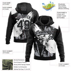 Custom Stitched Black White-Gray 3D Pattern Design Religion Jesus Christ Pullover Sweatshirt Hoodie