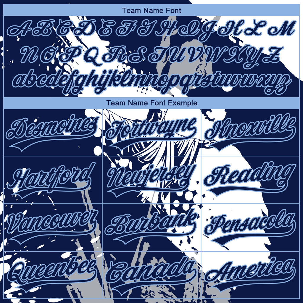 Custom Stitched Navy Light Blue-White 3D Pattern Design Religion Jesus Christ Pullover Sweatshirt Hoodie