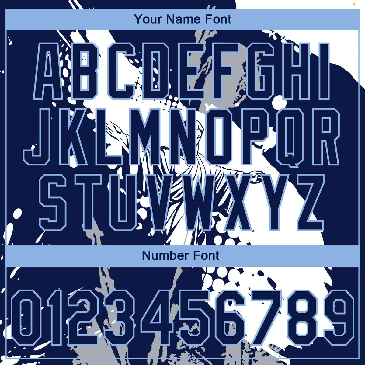Custom Stitched Navy Light Blue-White 3D Pattern Design Religion Jesus Christ Pullover Sweatshirt Hoodie
