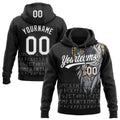 Custom Stitched Black White 3D Pattern Design Viking Pullover Sweatshirt Hoodie