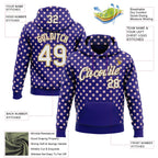 Custom Stitched Dark Purple White-Old Gold 3D Pattern Design Baseball Game Day Baltimore Inspired Sports Pullover Sweatshirt Hoodie
