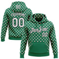 Custom Stitched Kelly Green White-Black 3D Pattern Design Baseball Game Day New York Inspired Sports Pullover Sweatshirt Hoodie