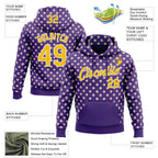 Custom Stitched Purple Yellow-White 3D Pattern Design Baseball Game Day Minnesota Inspired Sports Pullover Sweatshirt Hoodie