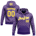 Custom Stitched Purple Yellow-White 3D Pattern Design Baseball Game Day Minnesota Inspired Sports Pullover Sweatshirt Hoodie