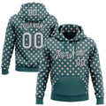 Custom Stitched Midnight Green Silver-Black 3D Pattern Design Baseball Game Day Philadelphia Inspired Sports Pullover Sweatshirt Hoodie